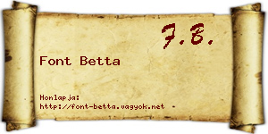 Font Betta névjegykártya